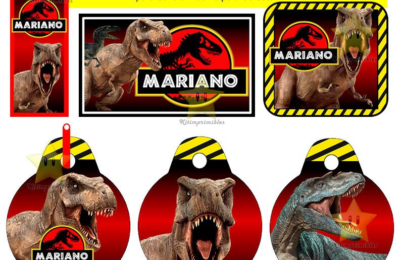 Kit Imprimible Candy Bar Jurassic Park Dinosaurios Golosinas kit imprimibles